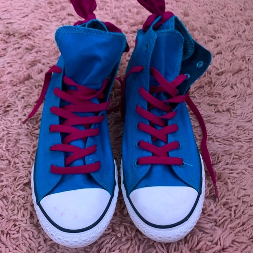 Blue Chuck Taylor All Star Bow Back Hi Top Trainers